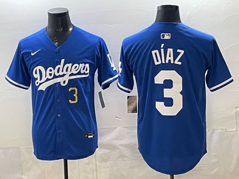Men 2026 Los Angeles Dodgers #3 Diaz Blue Game Nike MLB Jersey style 003->los angeles dodgers->MLB Jersey